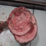 split pigs head cooked